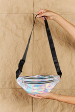 Load image into Gallery viewer, Fame Good Vibrations Holographic Double Zipper Fanny Pack in Silver