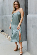 Load image into Gallery viewer, Jade By Jane Wild Thing Satin Midi Slit Dress