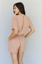 Load image into Gallery viewer, HEYSON Easy Going Front Pleated Romper in Dust Storm