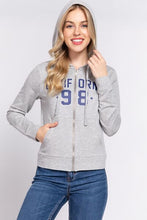 Load image into Gallery viewer, ACTIVE BASIC CALIFORNIA Zip Up Drawstring Long Sleeve Hoodie