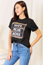 Load image into Gallery viewer, Simply Love WIFE MOM BOSS Leopard Graphic T-Shirt