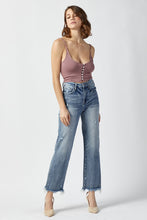 Load image into Gallery viewer, RISEN High Waist Raw Hem Straight Jeans