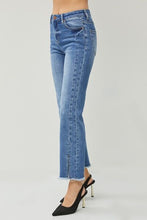 Load image into Gallery viewer, RISEN High Waist Raw Hem Slit Straight Jeans