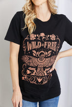 Load image into Gallery viewer, mineB Full Size WILD FREE Graphic Round Neck Tee