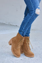 Load image into Gallery viewer, Forever Link Lace-Up Zipper Detail Block Heel Boots