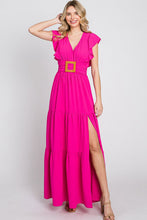 Load image into Gallery viewer, GeeGee Fancy Fizz Plus Size Tiered Side Slit Maxi Dress