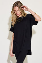 Load image into Gallery viewer, Zenana Short Sleeve Slit T-Shirt and Leggings Lounge Set