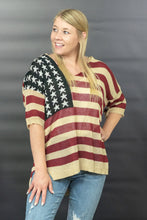 Load image into Gallery viewer, BiBi Sweet Land of Liberty Flag Print Sweater