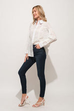 Load image into Gallery viewer, And The Why Eyelet Long Sleeve Button Down Shirt