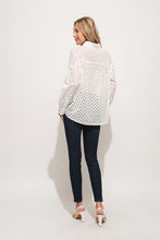 Load image into Gallery viewer, And The Why Eyelet Long Sleeve Button Down Shirt