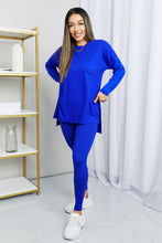 Load image into Gallery viewer, Zenana Ready to Relax Brushed Microfiber Loungewear Set in Bright Blue