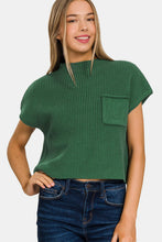 Load image into Gallery viewer, Zenana Mock Neck Short Sleeve Cropped Sweater
