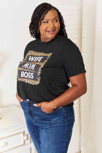 Load image into Gallery viewer, Simply Love WIFE MOM BOSS Leopard Graphic T-Shirt