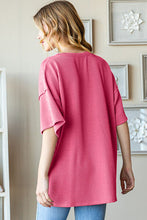 Load image into Gallery viewer, Heimish Ribbed Half Button Drop Shoulder Top