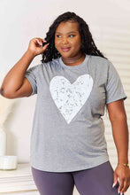 Load image into Gallery viewer, Simply Love Heart Graphic Cuffed Short Sleeve T-Shirt