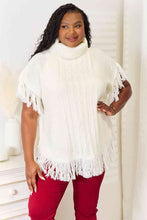 Load image into Gallery viewer, Justin Taylor Turtle Neck Fringe Poncho