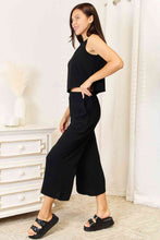 Load image into Gallery viewer, Double Take Buttoned Round Neck Tank and Wide Leg Pants Set