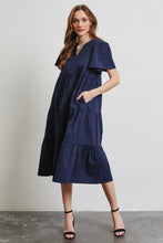 Load image into Gallery viewer, HEYSON Cotton Poplin Ruffled Tiered Midi Dress