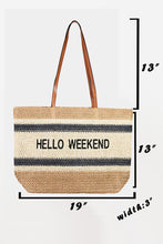 Load image into Gallery viewer, Fame Letter Graphic Striped Tote Bag