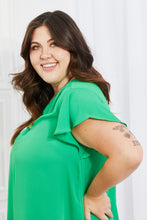 Load image into Gallery viewer, Sew In Love Just For You Short Ruffled sleeve length Top in Green