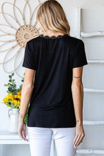 Load image into Gallery viewer, Heimish Lace Detail V-Neck Short Sleeve T-Shirt