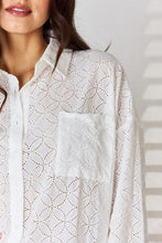 Load image into Gallery viewer, Rousseau Long Sleeve Button Up Eyelet Shirt