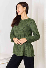 Load image into Gallery viewer, Heimish Long Puff Sleeve Polka Tiered Top