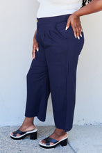 Load image into Gallery viewer, And The Why In The Mix Pleated Detail Linen Pants in Dark Navy