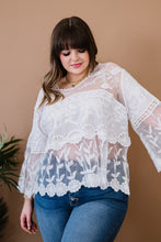 Load image into Gallery viewer, Davi &amp; Dani Lace Oasis Bell Sleeve Top