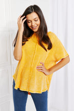 Load image into Gallery viewer, Zenana Start Small Washed Waffle Knit Top in Yellow Gold