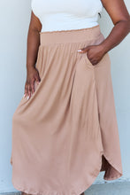 Load image into Gallery viewer, Doublju Comfort Princess High Waist Scoop Hem Maxi Skirt in Tan