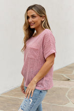 Load image into Gallery viewer, e.Luna Chunky Knit Short Sleeve Top in Mauve