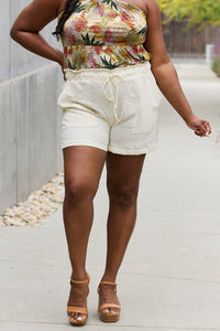 Culture Code High Waisted Paper bag Shorts in New Ivory