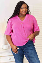 Load image into Gallery viewer, Sew In Love Ribbed V-Neck Short Sleeve Top