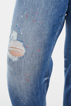 Load image into Gallery viewer, BAYEAS Full Size High Waist Distressed Paint Splatter Pattern Jeans