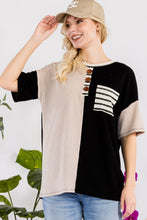 Load image into Gallery viewer, Celeste Rib Contrast Short Sleeve T-Shirt