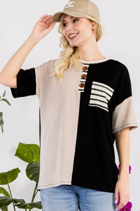 Celeste Rib Contrast Short Sleeve T-Shirt