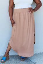 Load image into Gallery viewer, Doublju Comfort Princess High Waist Scoop Hem Maxi Skirt in Tan