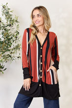 Load image into Gallery viewer, Celeste Striped Button Up Long Sleeve Cardigan