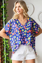 Load image into Gallery viewer, First Love Printed V-Neck Short Sleeve Blouse