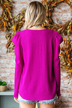 Load image into Gallery viewer, First Love Texture Puff Sleeve Round Neck Blouse