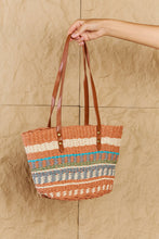 Load image into Gallery viewer, Fame By The Sand Straw Braided Striped Tote Bag