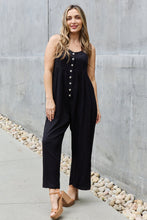 Load image into Gallery viewer, HEYSON All Day Wide Leg Button Down Jumpsuit in Black