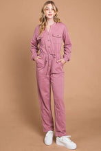 Load image into Gallery viewer, Culture Code Button Up Drawstring Waist Straight Jumpsuit