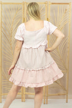 Load image into Gallery viewer, BiBi Sweetheart Style Color Block Tiered Dress