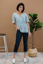 Load image into Gallery viewer, BiBi Something New Thermal Knit Top in Denim