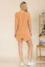 Load image into Gallery viewer, Celeste Rib Short Sleeve T-Shirt and Shorts Set