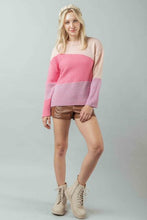 Load image into Gallery viewer, Very J Color Block Long Sleeve Sweater