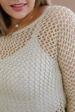 Load image into Gallery viewer, GeeGee Gracefully Golden Openwork Sweater