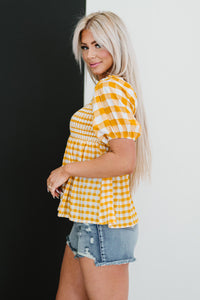 Mittoshop Sunny Meadow Gingham Babydoll Top